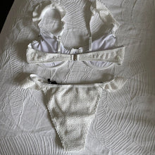Load image into Gallery viewer, White ruffle bikini set