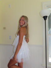 Load image into Gallery viewer, White ruffle strapless dress - dresses