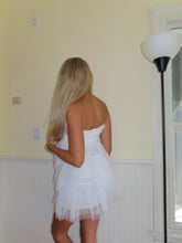 Load image into Gallery viewer, White ruffle strapless dress - dresses