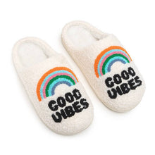 Load image into Gallery viewer, RAINBOW GOOD VIBES SLIPPERS - Juniper