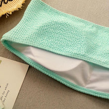 Load image into Gallery viewer, Mint Green Ribbed Strapless Bikini Set - Juniper