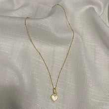 Load image into Gallery viewer, Gold Pendant Necklace, Gold Chain Choker, Heart Charm Necklace, Gold Choker with Charm, Heart Pendant, Gold Plated, Adjustable - Juniper