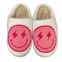 Load image into Gallery viewer, HOT PINK AND BLUE LIGHTNING HAPPY SLIPPERS - Juniper
