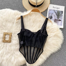 Load image into Gallery viewer, Black Y2K Satin Croptop - Juniper
