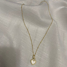 Load image into Gallery viewer, Gold Pendant Necklace, Gold Chain Choker, Heart Charm Necklace, Gold Choker with Charm, Heart Pendant, Gold Plated, Adjustable - Juniper