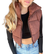 Load image into Gallery viewer, Cropped Puffer Vest - Juniper
