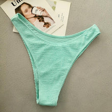 Load image into Gallery viewer, Mint Green Ribbed Strapless Bikini Set - Juniper