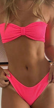 Load image into Gallery viewer, Pink Ribbed Strapless Bikini Set - Juniper