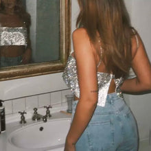 Load image into Gallery viewer, Silver Sparkle Evening Top - Juniper