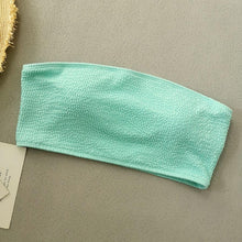 Load image into Gallery viewer, Mint Green Ribbed Strapless Bikini Set - Juniper