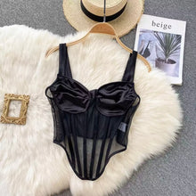 Load image into Gallery viewer, Black Y2K Satin Croptop - Juniper