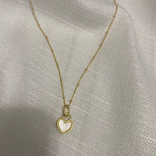 Load image into Gallery viewer, Gold Pendant Necklace, Gold Chain Choker, Heart Charm Necklace, Gold Choker with Charm, Heart Pendant, Gold Plated, Adjustable - Juniper