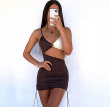 Load image into Gallery viewer, Brown Cutout Dress - Juniper