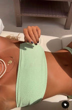 Load image into Gallery viewer, Mint Green Ribbed Strapless Bikini Set - Juniper