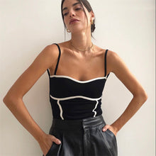 Load image into Gallery viewer, Black\White Striped Solid Bodysuit - Juniper