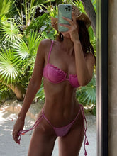 Load image into Gallery viewer, White/Pink Sparkle Ruffle Bikini Set - Juniper