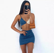 Load image into Gallery viewer, Blue Bodycon Cut Out Dress - Juniper