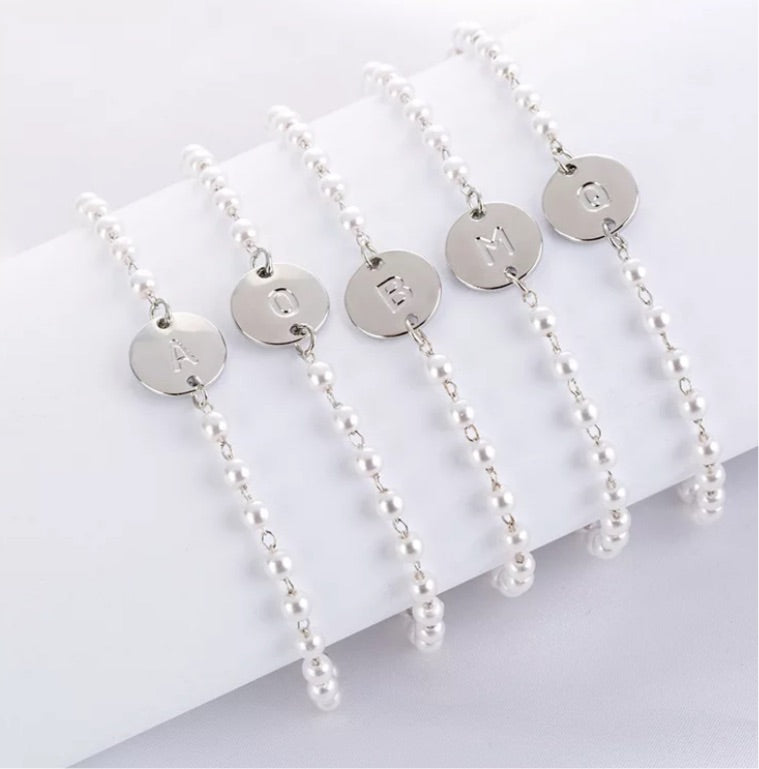 Personalized Monogram Bracelet with Pearl