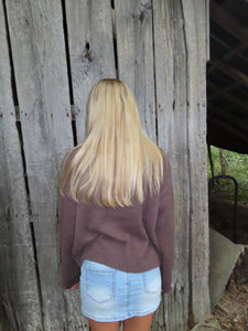 Cozy Cocoa Mock Neck Sweater – Fall Essential