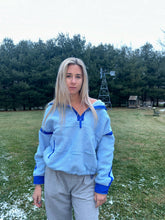 Load image into Gallery viewer, Sky Blue Half-Zip Sherpa Pullover
