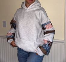 Load image into Gallery viewer, Grey Patchwork Hoodie
