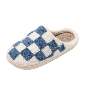 Blue Checkered Slippers