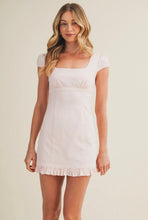 Load image into Gallery viewer, Blush Lace Trim Mini Dress - Juniper
