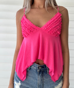 Ruffle Me Up Hot Pink Cami