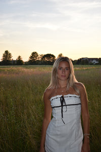 White Strapless Lace Dress - Juniper