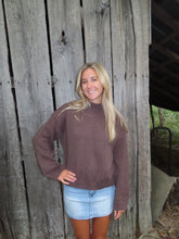 Load image into Gallery viewer, Cozy Cocoa Mock Neck Sweater – Fall Essential
