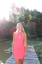 Load image into Gallery viewer, Coral Cove Halter Mini Dress
