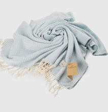 Load image into Gallery viewer, Light Blue Turkish Beach Towel
