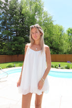 Load image into Gallery viewer, White Chiffon Flowy Mini Dress
