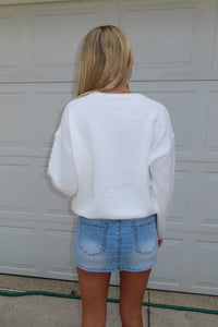 Cozy Classic White Knit Sweater