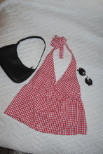 Load image into Gallery viewer, Red Gingham Halter Top
