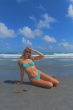 Load image into Gallery viewer, Seafoam Siren Sparkle Bandeau Bikini Set - Juniper
