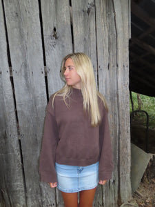 Cozy Cocoa Mock Neck Sweater – Fall Essential