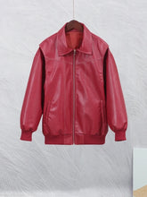 Load image into Gallery viewer, Burgundy Leather Jacket
