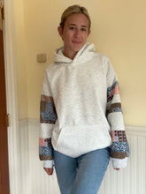 Load image into Gallery viewer, Grey Patchwork Hoodie
