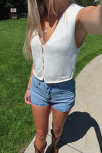Load image into Gallery viewer, White knit Open Festival Top - Juniper
