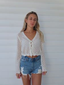 White Knit Cardigan