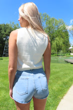 Load image into Gallery viewer, White knit Open Festival Top - Juniper
