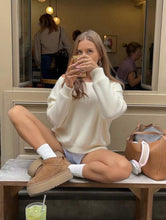 Load image into Gallery viewer, Cream Off-Shoulder Knit Sweater
