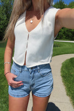Load image into Gallery viewer, White knit Open Festival Top - Juniper
