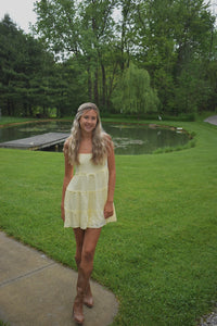 Lemon Breeze Tiered Mini Dress