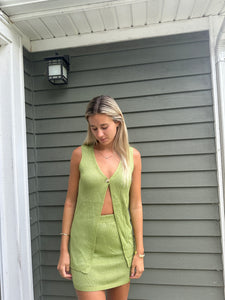 Green Knit Two-Piece Set