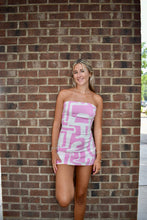 Load image into Gallery viewer, Coastal Mosaic Strapless Mini Dress
