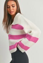 Load image into Gallery viewer, Pink Striped Knit Sweater
