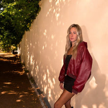 Load image into Gallery viewer, Burgundy Blaze Leather Jacket
