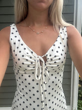 Load image into Gallery viewer, Polka Dot Tie-Front Mini Dress
